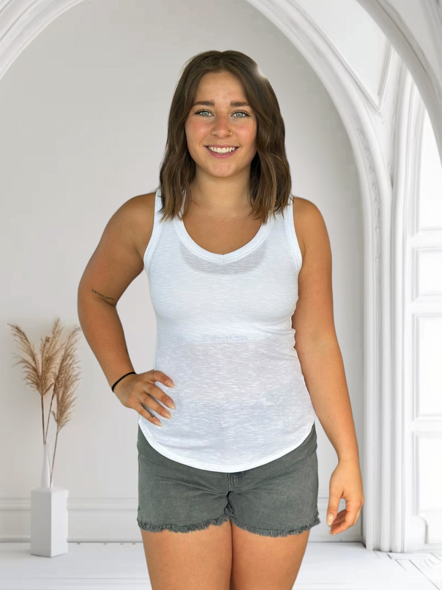 Everyday Ribbed V-Neck Tank