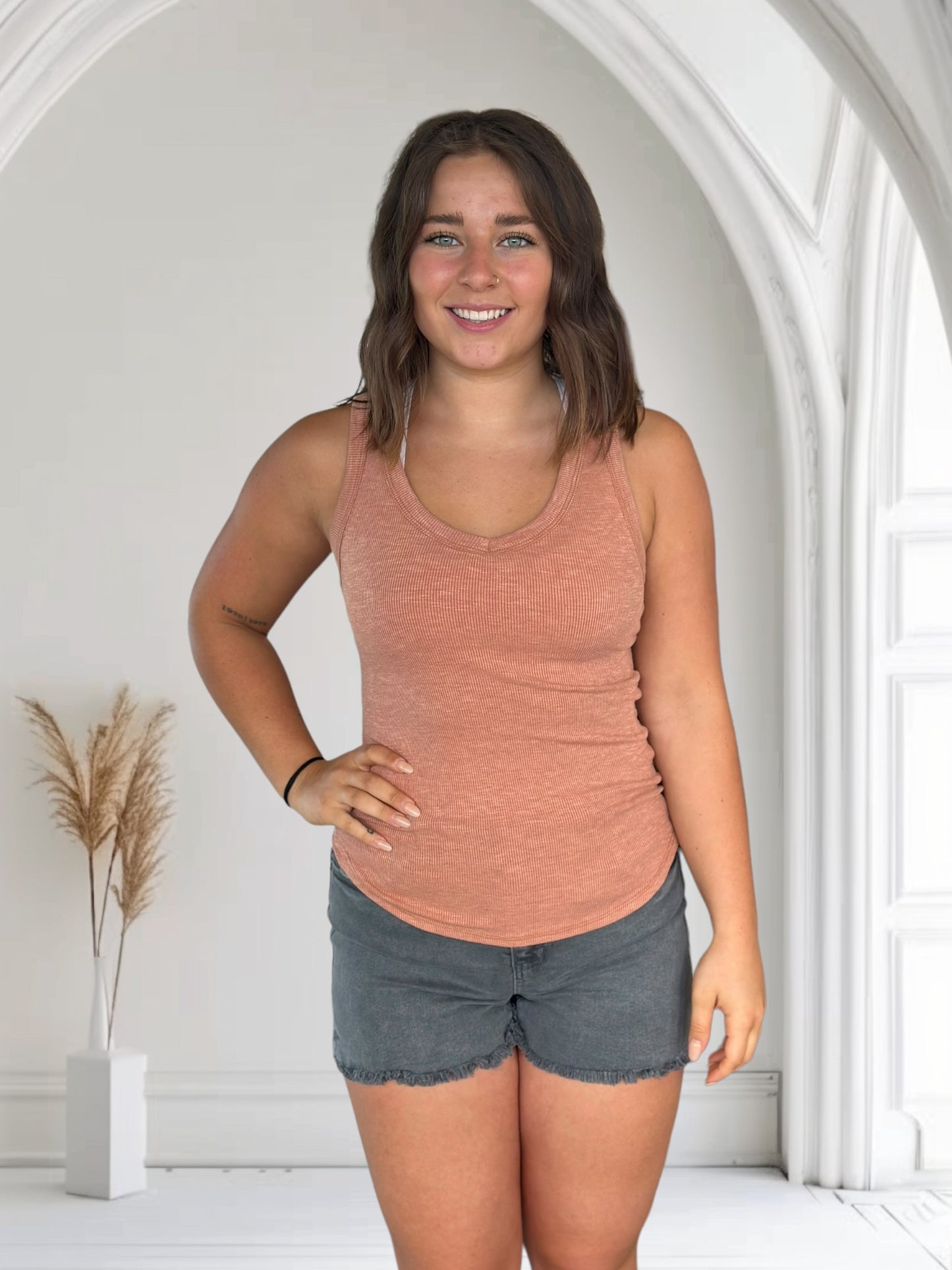 Everyday Ribbed V-Neck Tank