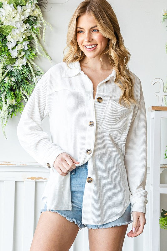 Waffle Button Up Shirt