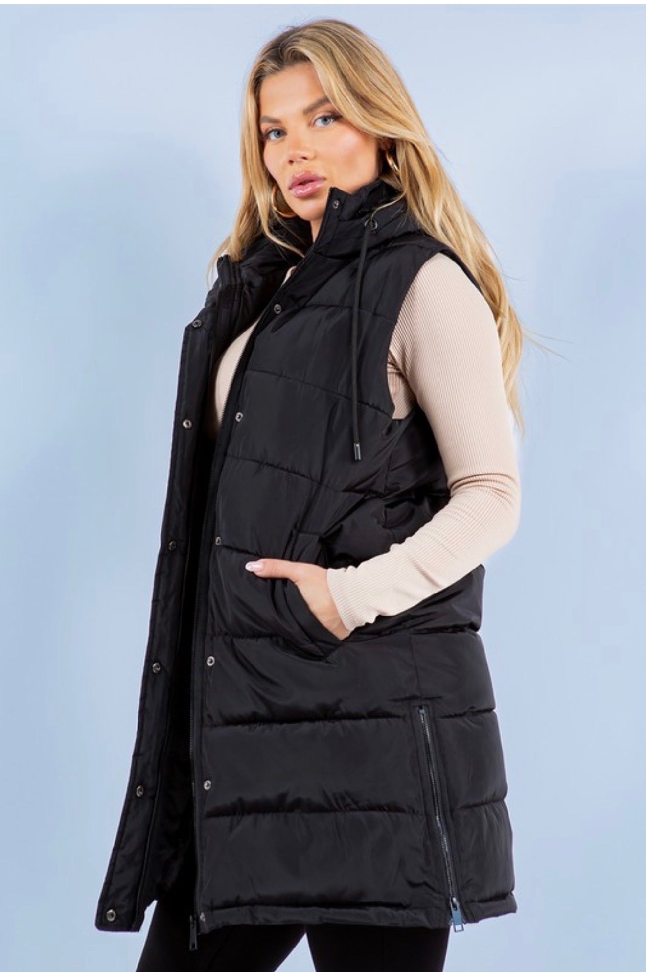 Puffer Vest w/ Side Zipper
