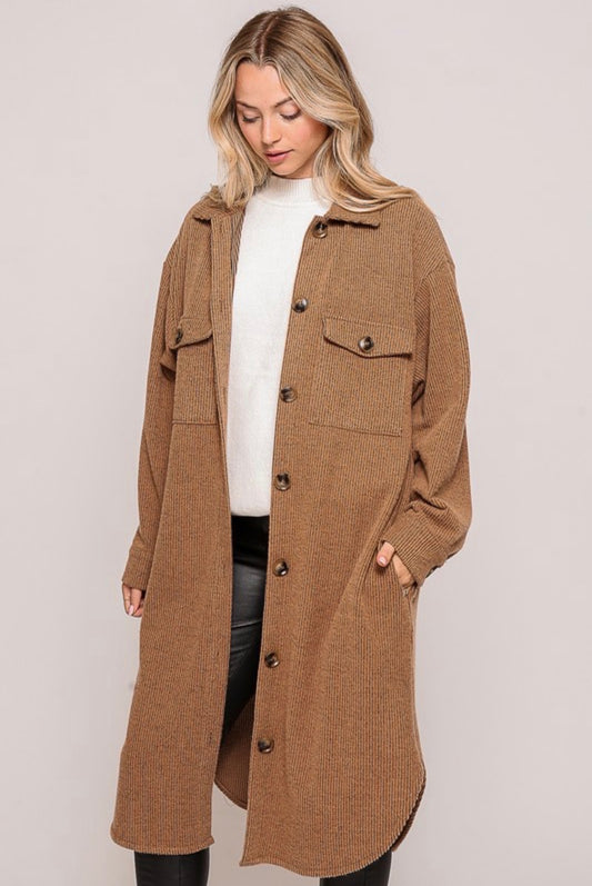 Brushed long Shacket